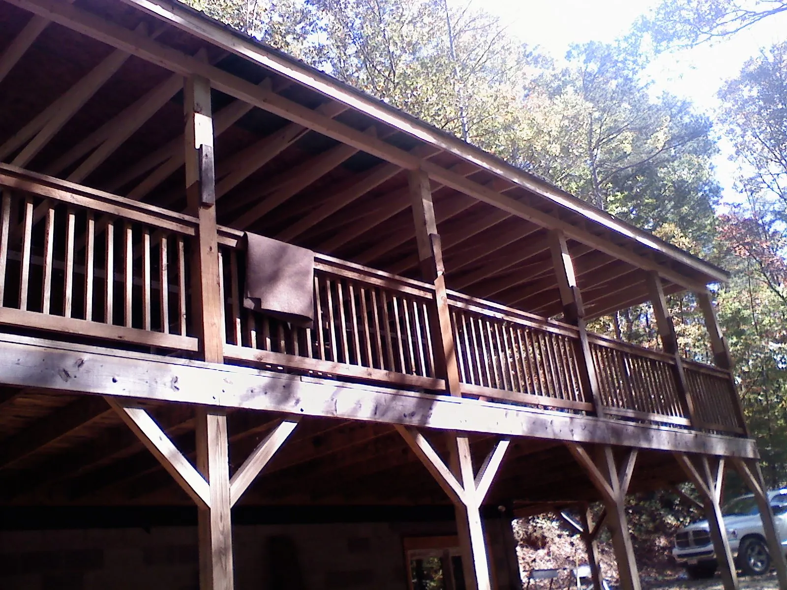 Timber framing under a new elevated porch and deck — Roof Leak Repair in Kutztown by Roofing Brothers